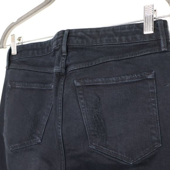 3X1 NYC High Rise Ripped Jeans Distressed Denim Straight Bowie Black Women's 27 - Picture 5 of 10